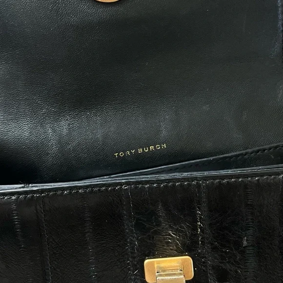 EUC Tory Burch Black Mini Crossbody Bag with Gold Chain - Picture 4 of 6